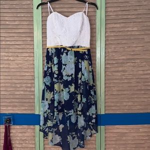 Strapless Floral Dress